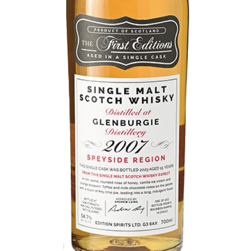 エディション スピリッツ ザ ファースト エディション グレンバーギー 2007 15年 54.7% 700ml 箱付 シングルモルト スコッチ ウイスキー