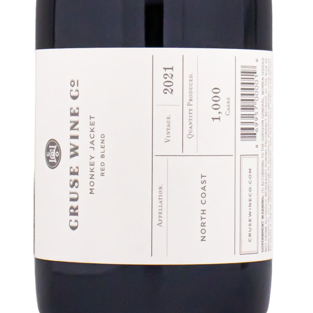 クルーズ ワイン カンパニー モンキー ジャケット レッド ブレンド ノース コースト 2021 750ml 赤ワイン アメリカ カリフォルニア ミディアムボディ