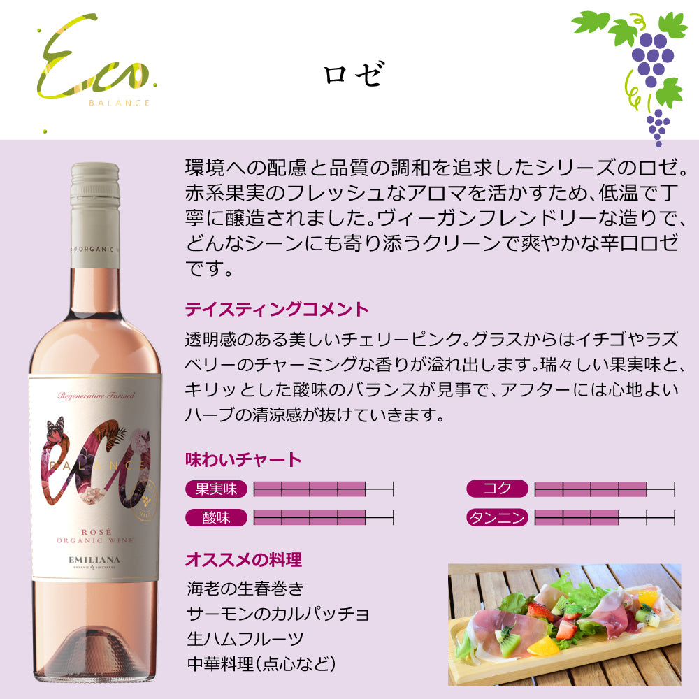 エコバランス フルコンプリートセット オーガニックワイン 飲み比べ 赤白ロゼ ミックス 750ml×9本 チリ