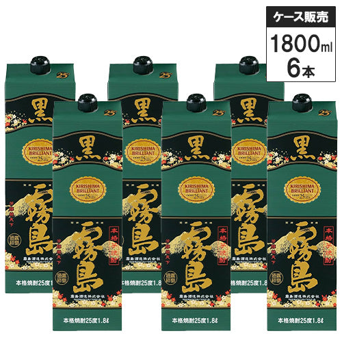 【6本セット】 本格 芋 焼酎 黒霧島 チューパック 25% 1800ml 霧島酒造 紙パック 芋焼酎 宮崎県