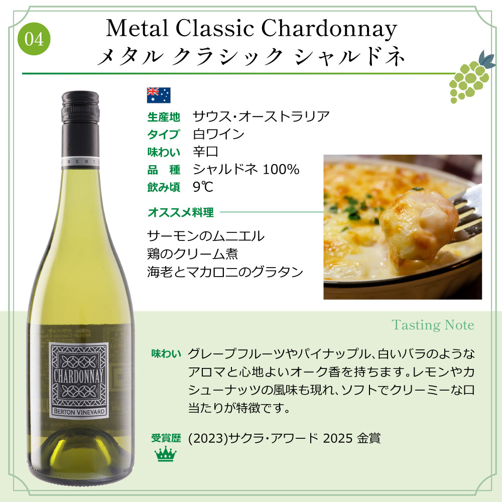 【6本セット】バートン ヴィンヤーズ メタル 赤白飲み比べ バラエティセット 750ml×6本 赤ワイン 白ワイン オーストラリア フルボディ 辛口 ワインセット