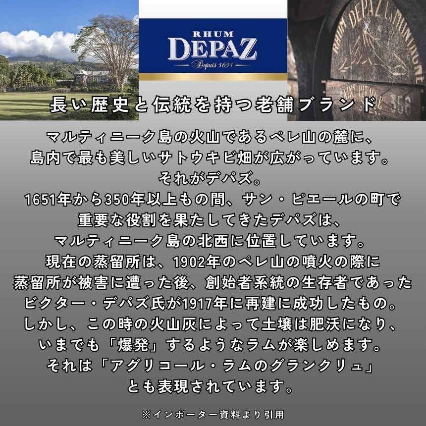 デパズ ミレジム 2010 45% 700ml 箱付 スピリッツ ラム フランス マルティニーク