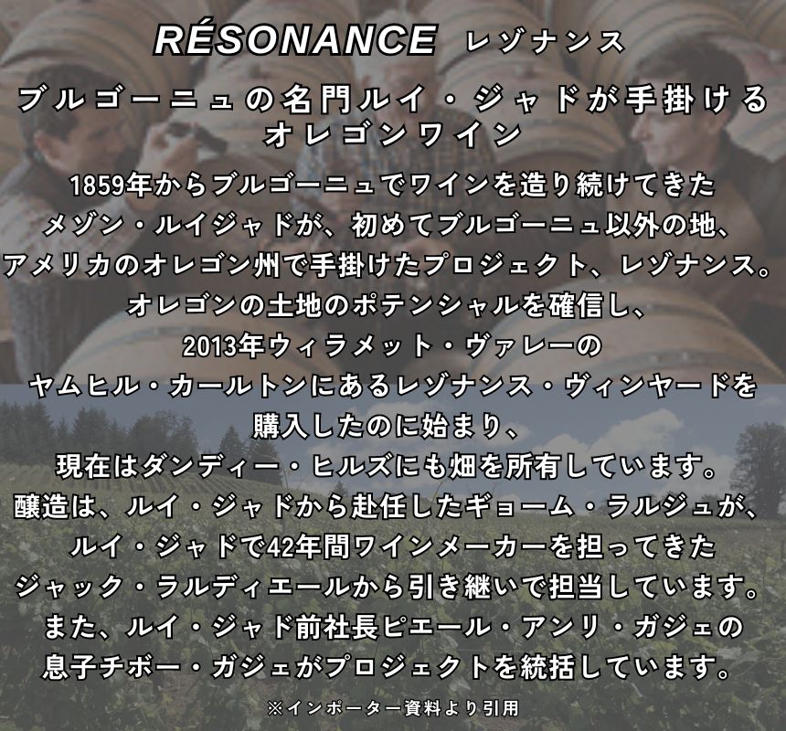 レゾナンス ウィラメット ヴァレー シャルドネ 2020 750ml 白ワイン アメリカ オレゴン 辛口