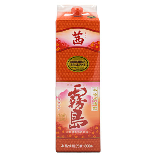 本格 芋 焼酎 茜霧島 25% チューパック 1800ml 霧島酒造 紙パック 芋 焼酎 宮崎県