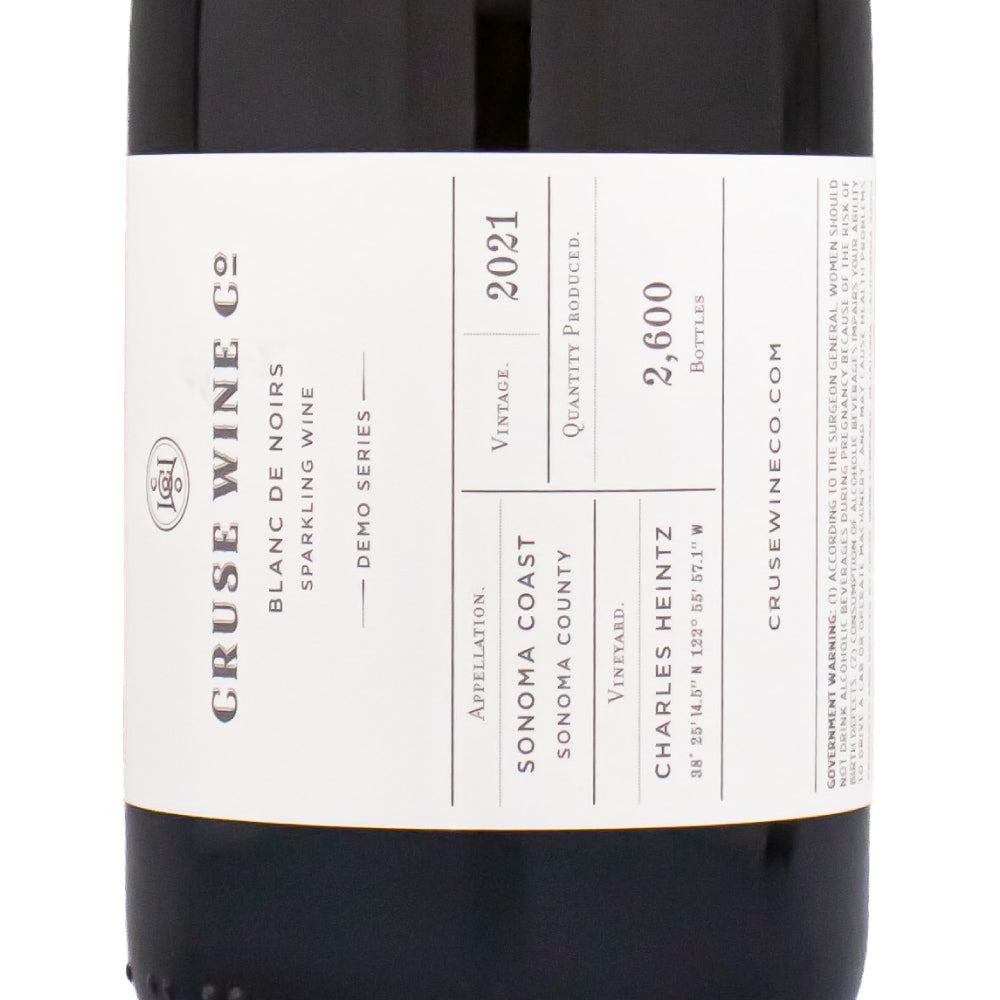 クルーズ ワイン カンパニー チャールズ ハインツ ブラン ド ノワール デモ シリーズ ソノマ コースト 2021 750ml 箱なし アメリカ スパークリングワイン 辛口