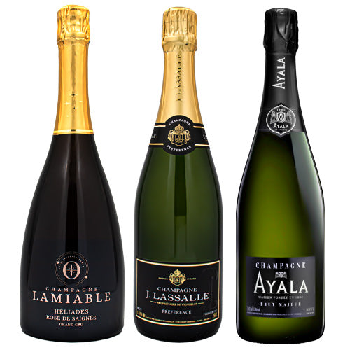 【送料無料】シャンパン好きに原価シャンパンセット 750ml × ３本（ロゼ × １本・白 × ２本）