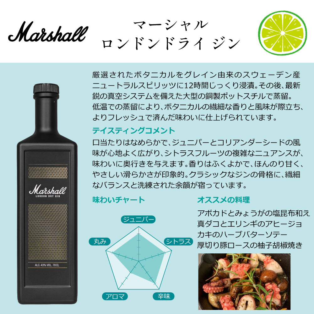 マーシャル ロンドン ドライ ジン 700ml ＆ ボンベイ サファイア 750ml 飲み比べ 2本セット スピリッツ