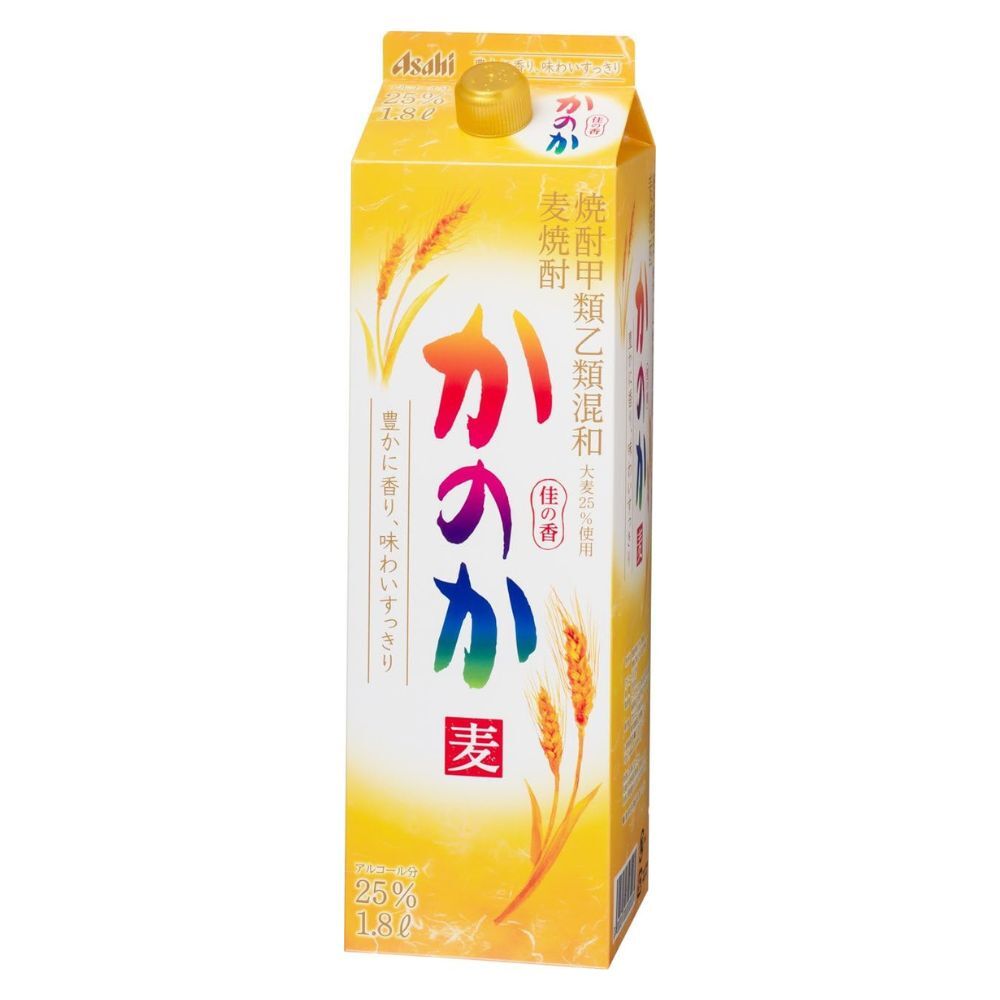 アサヒ 麦焼酎 かのか 25% 1800ml 箱なし 紙パック むぎ 麦 焼酎