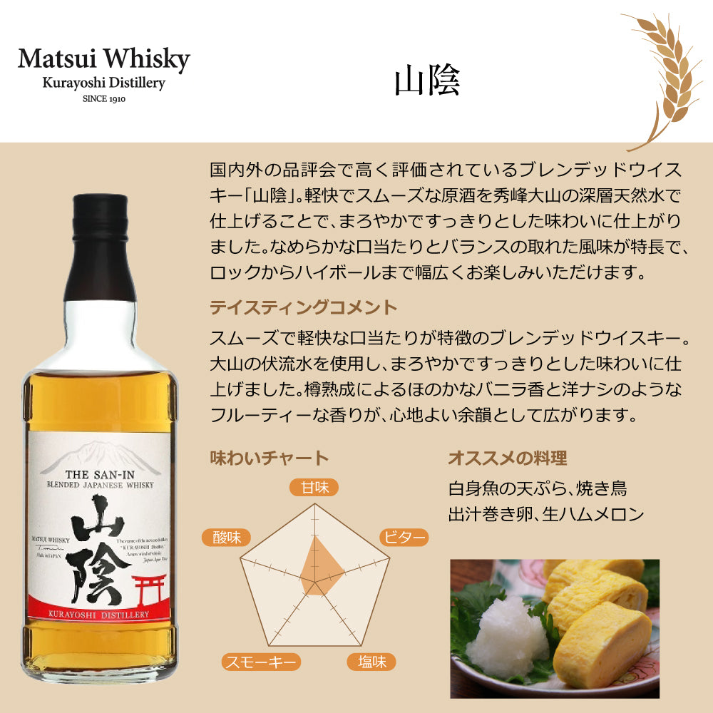 マツイ ウイスキー 大山 & 山陰 飲み比べセット 700ml × 6本 国産 ジャパニーズ ミズナラ サクラ ワインカスク バーボン 松井酒造 倉吉蒸溜所