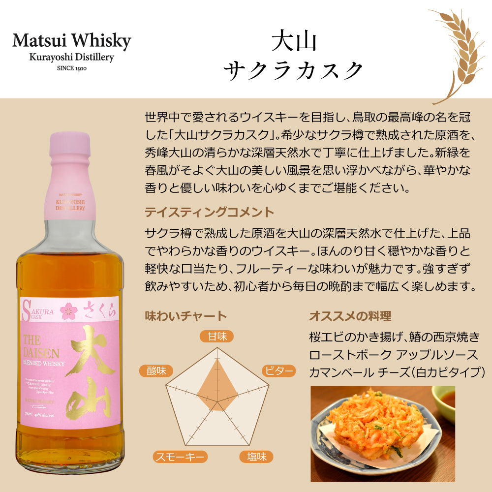 マツイ ウイスキー 大山 & 山陰 飲み比べセット 700ml × 6本 国産 ジャパニーズ ミズナラ サクラ ワインカスク バーボン 松井酒造 倉吉蒸溜所