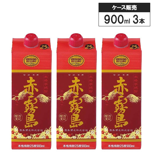 11/5 +4％ 5のつく日】 霧島 焼酎 赤霧島 25度 900ml スリムパック 1ケース 6本 芋焼酎 霧島酒造