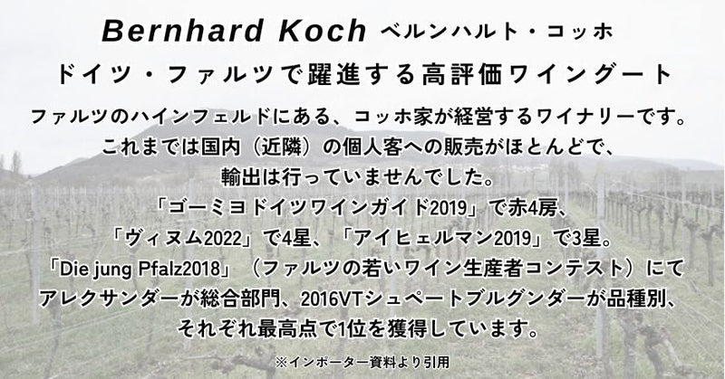 ベルンハルト コッホ ローゼンガルテン シャルドネ クヴァリテーツヴァイン トロッケン 2019 750ml 白ワイン ドイツ ファルツ 辛口